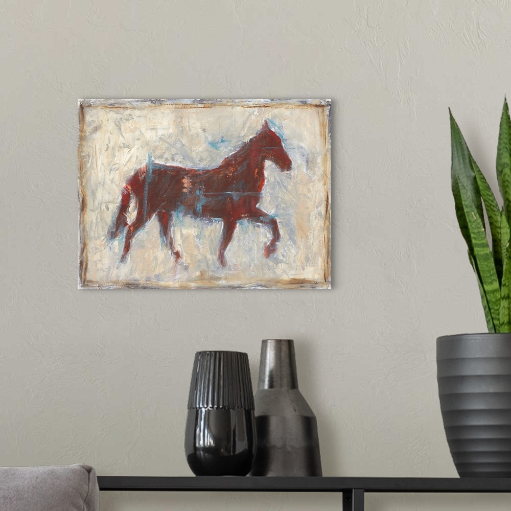 A modern room featuring Iron Equine II