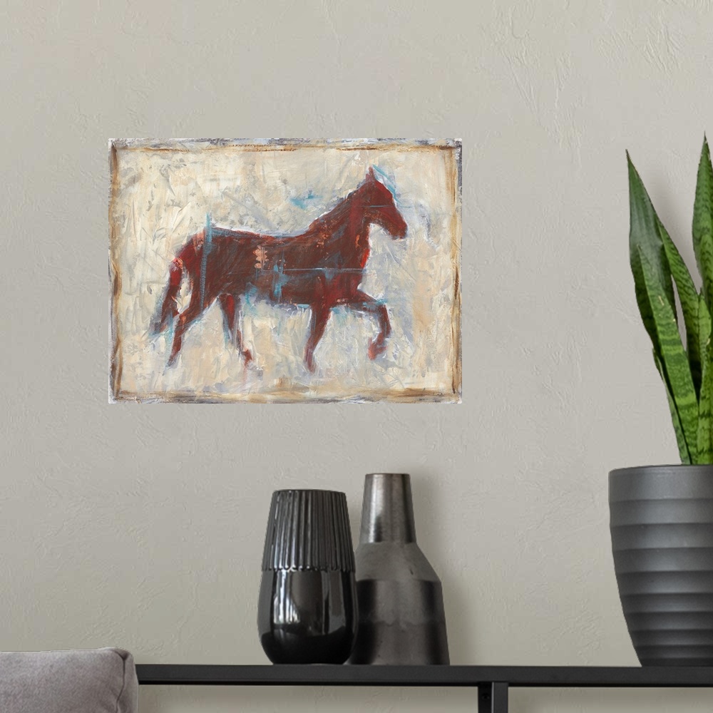 A modern room featuring Iron Equine II