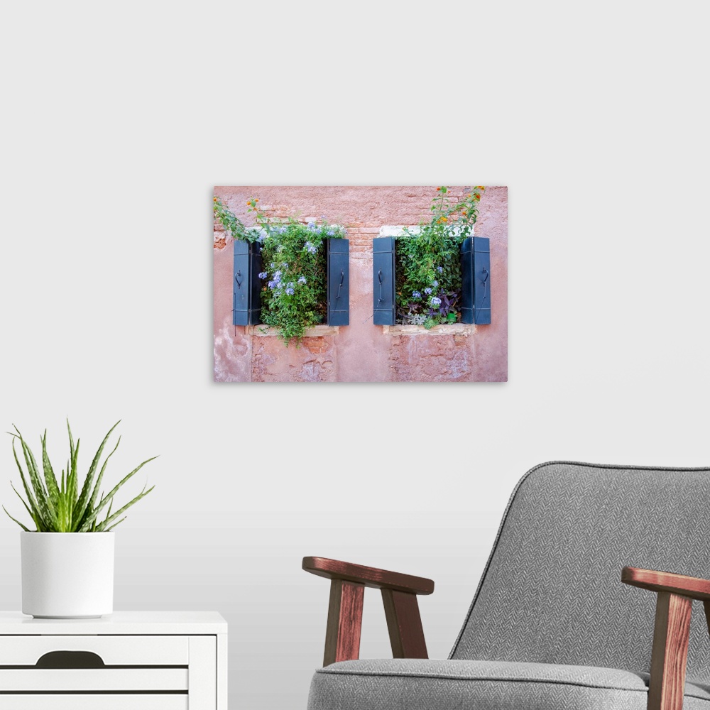 A modern room featuring Italian Window Flowers II