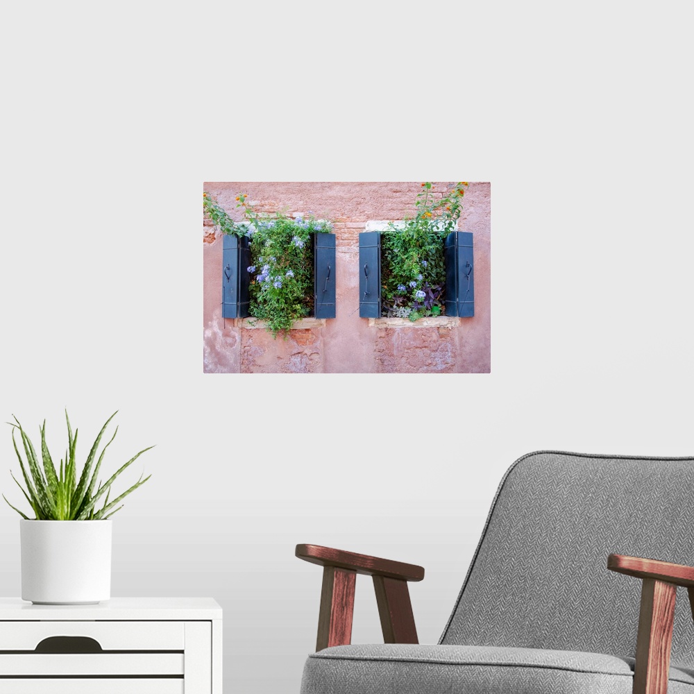 A modern room featuring Italian Window Flowers II