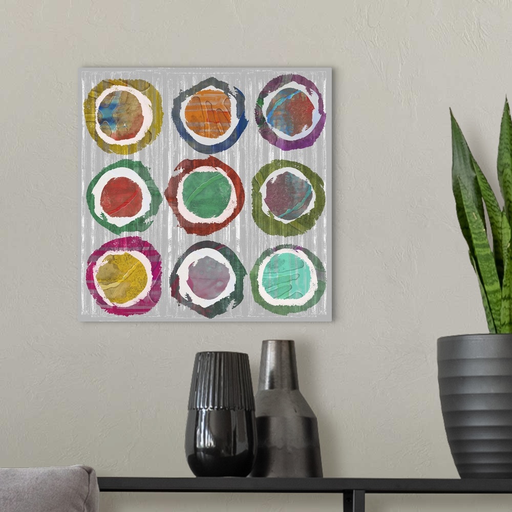 A modern room featuring Jagged Circles II