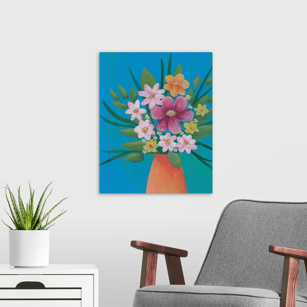 A modern room featuring Jubilant Floral IV