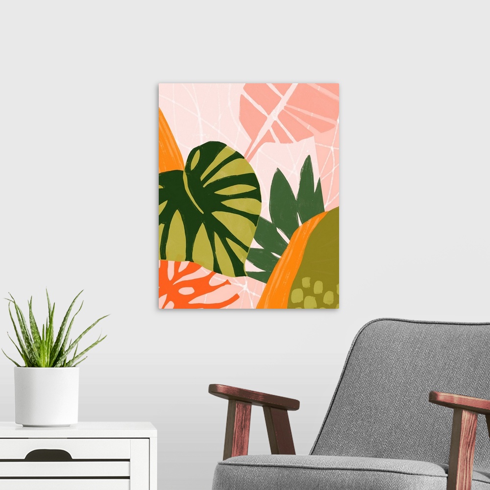 A modern room featuring Jungle Collage I