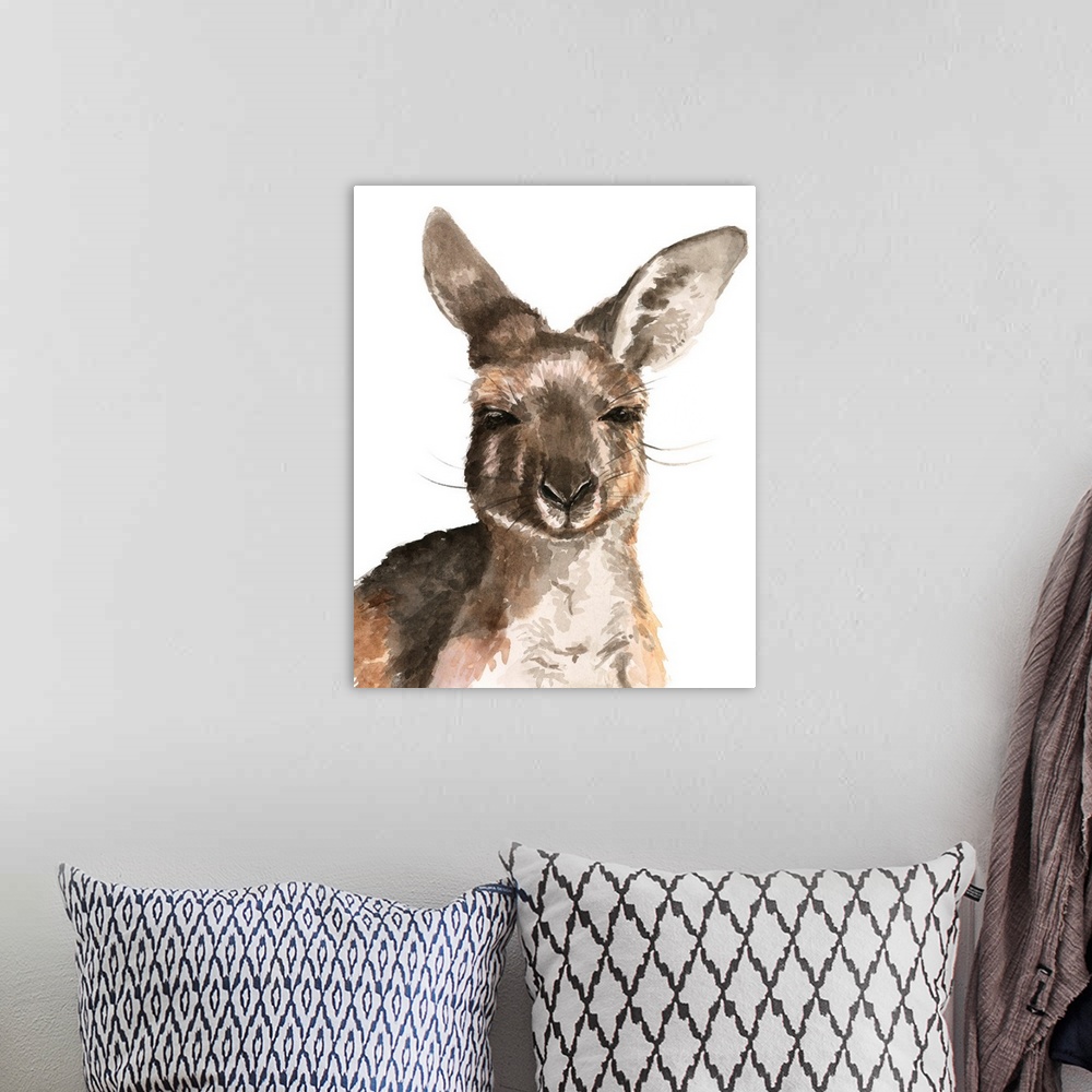 A bohemian room featuring Kangaroo Portrait I