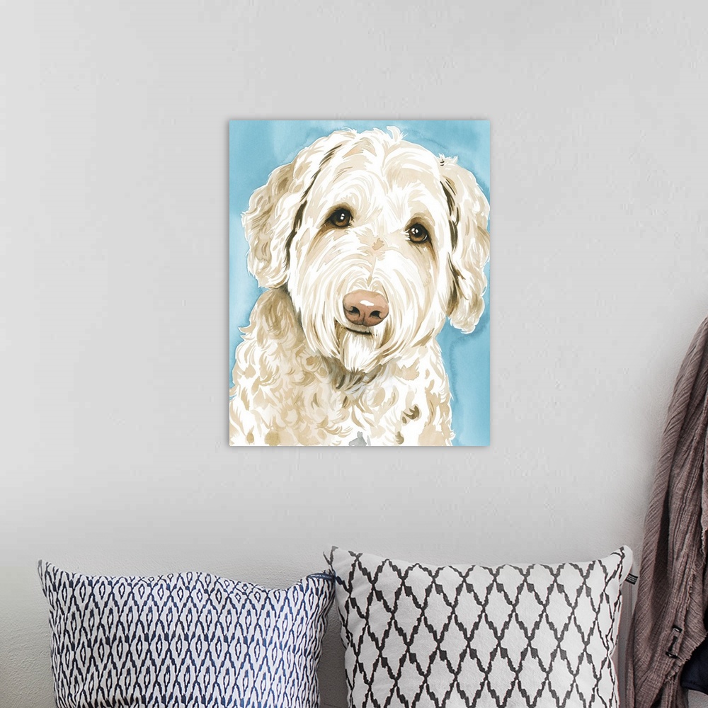 A bohemian room featuring Labradoodle I