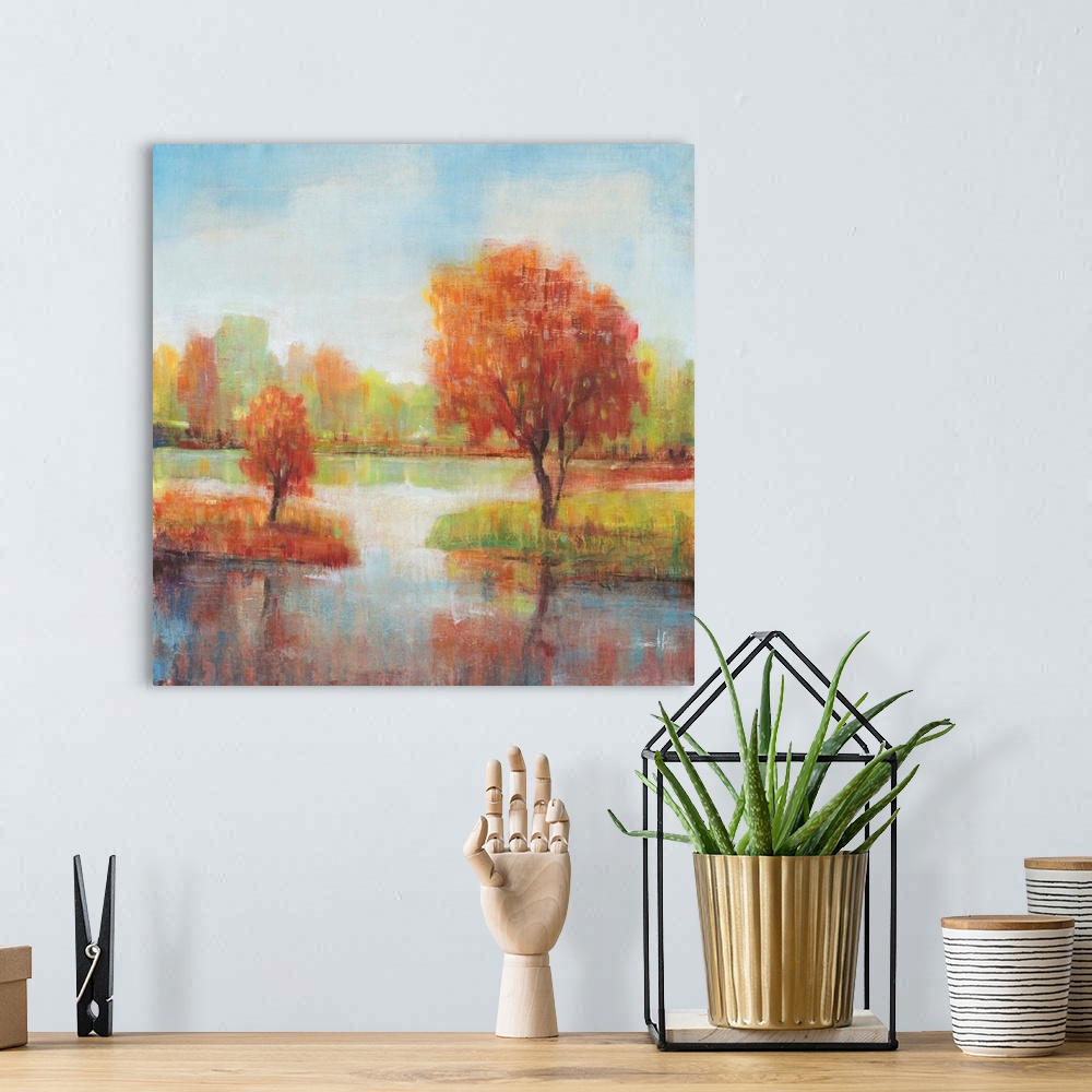 A bohemian room featuring Lake Reflections II