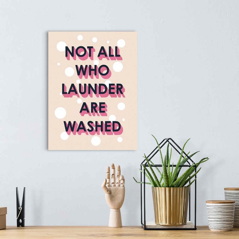 A bohemian room featuring Laundry Typography I