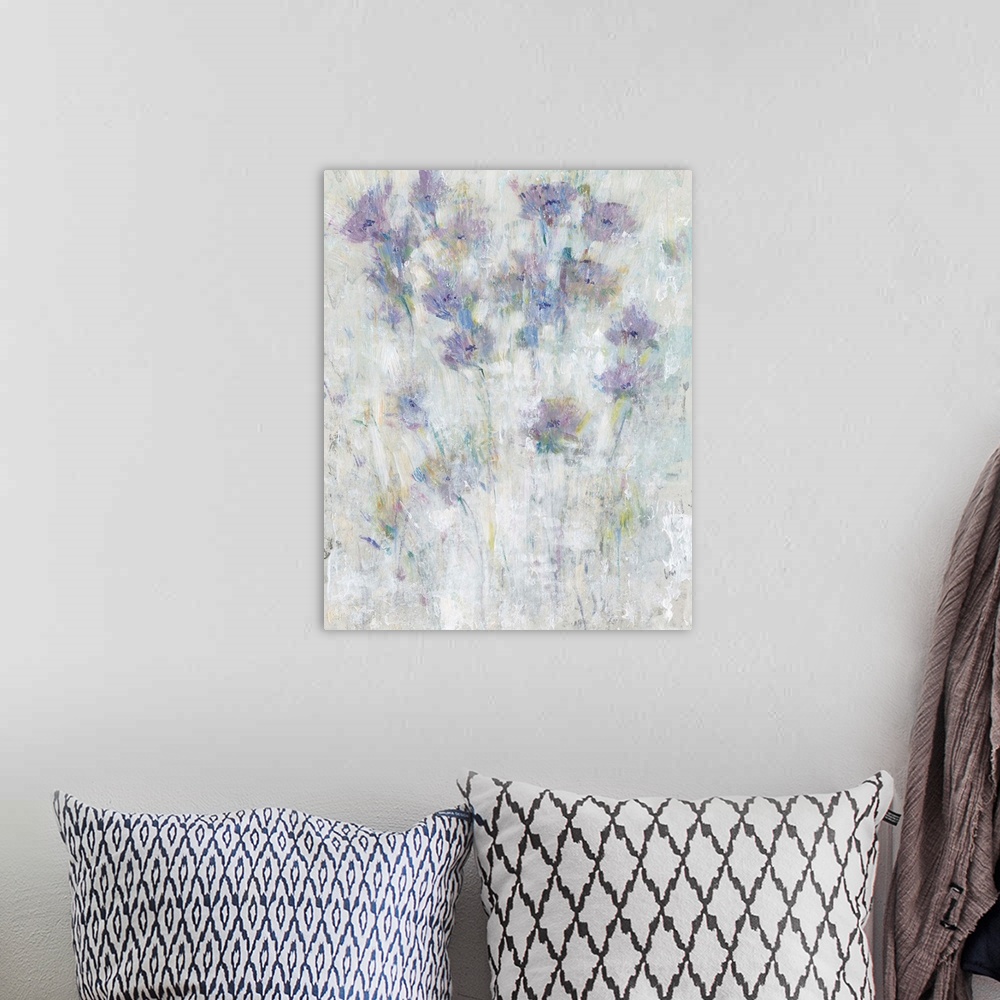 A bohemian room featuring Lavender Floral Fresco I
