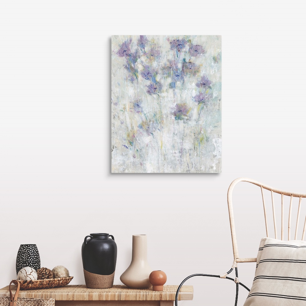 A farmhouse room featuring Lavender Floral Fresco I