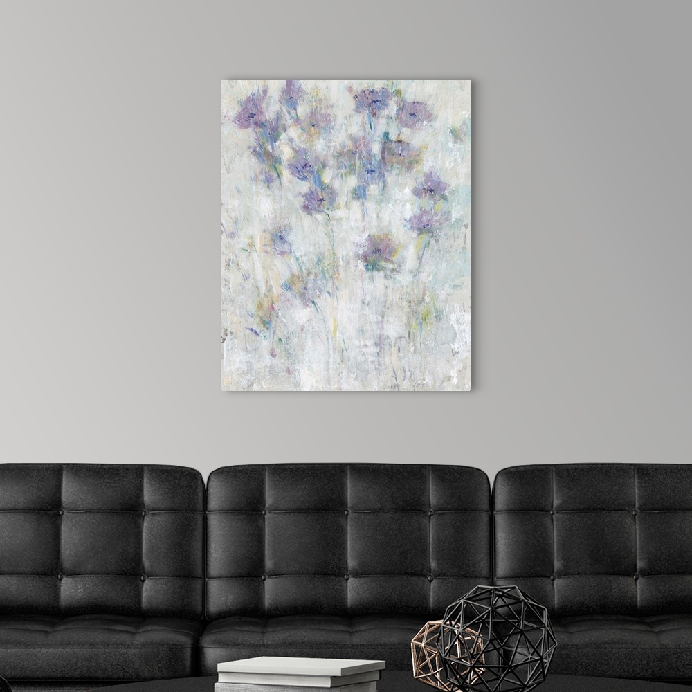 A modern room featuring Lavender Floral Fresco I