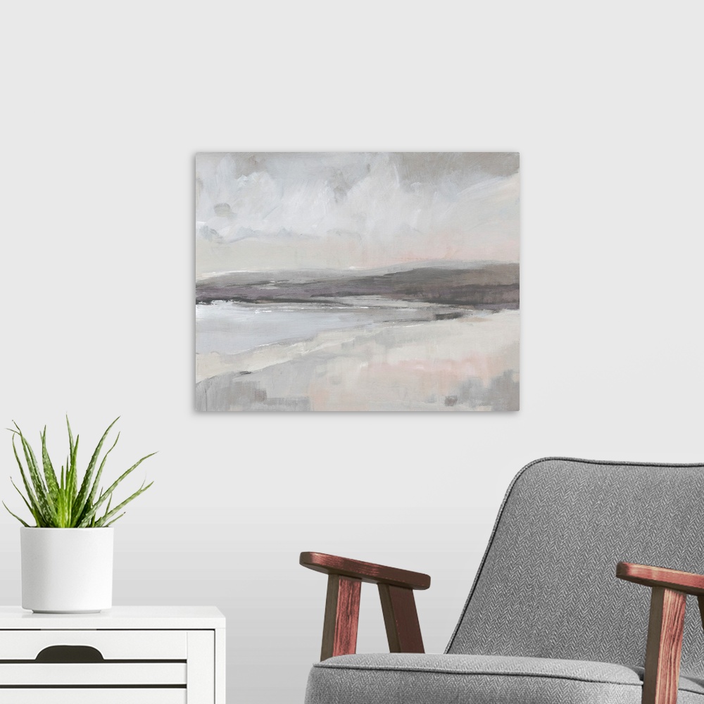 A modern room featuring Lavender Mist Coast I
