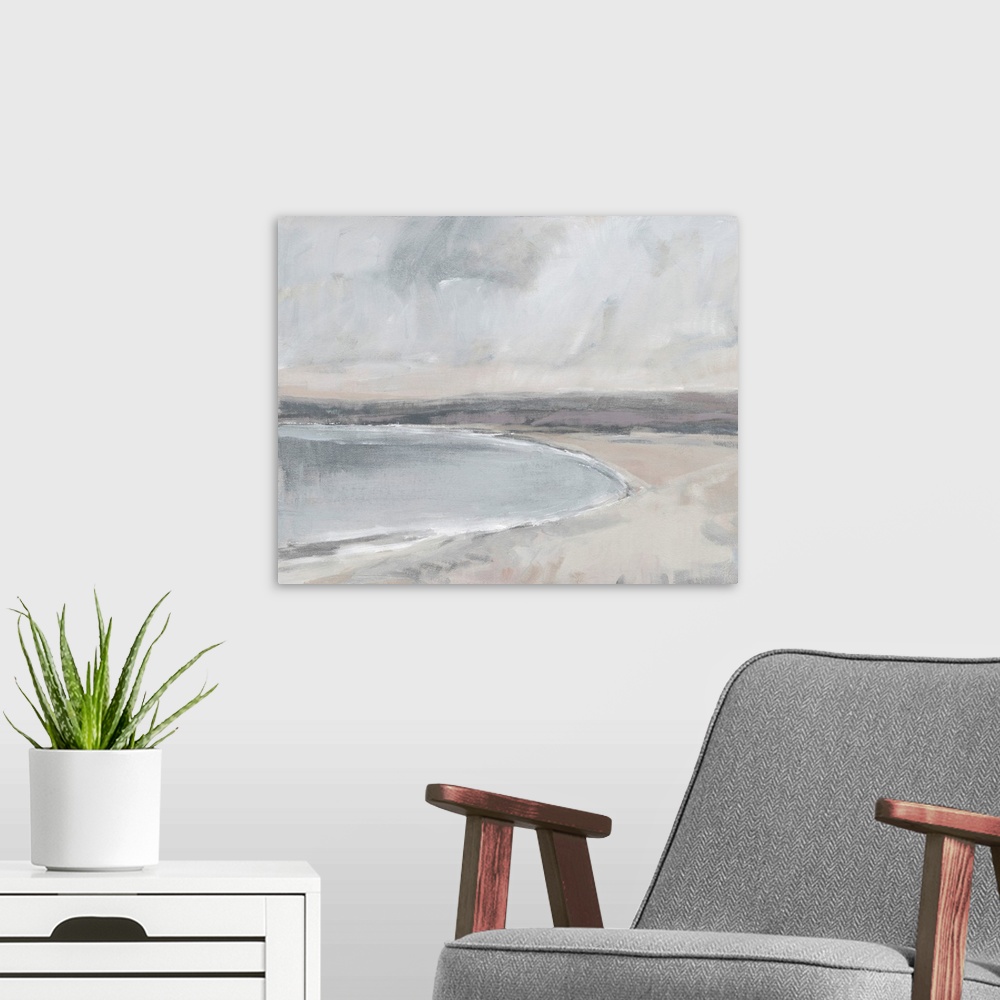 A modern room featuring Lavender Mist Coast II