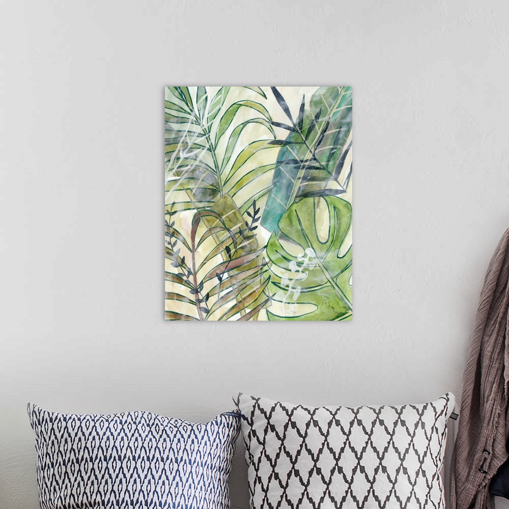 A bohemian room featuring Layered Palms I