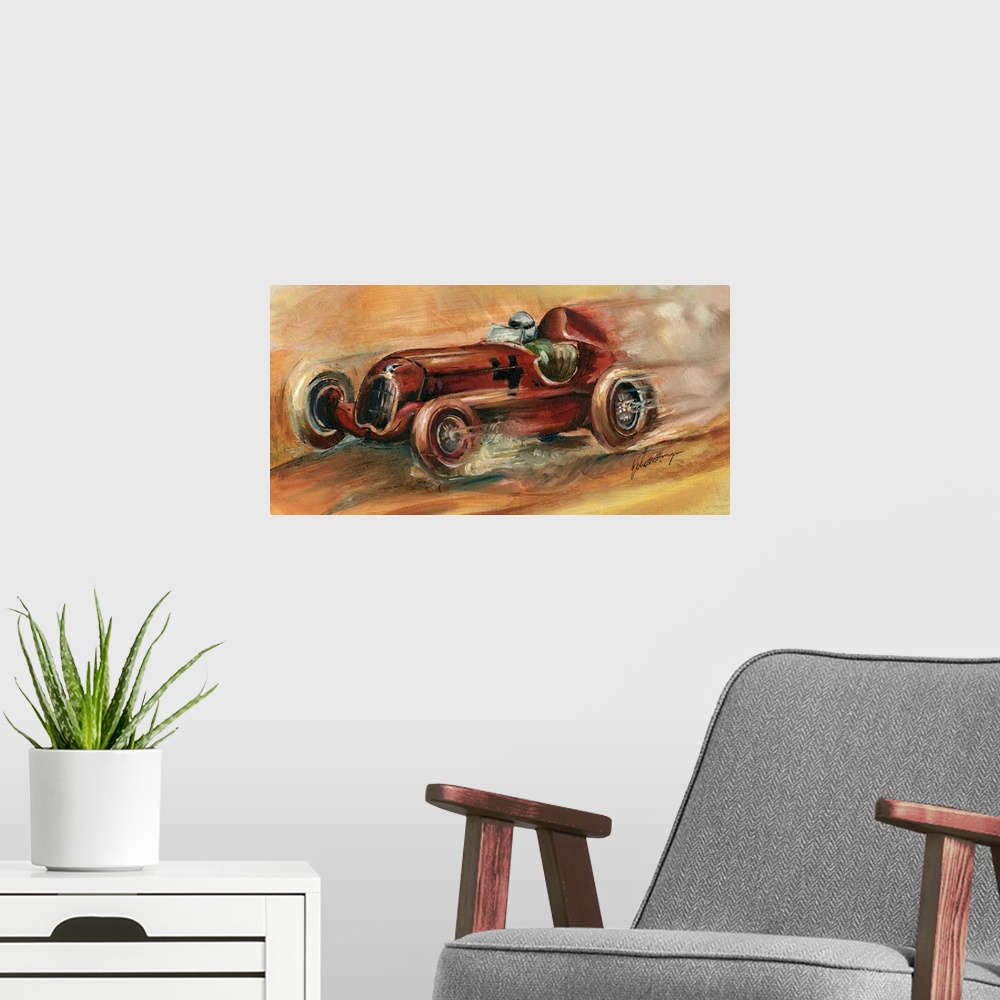 A modern room featuring Le Mans 1935