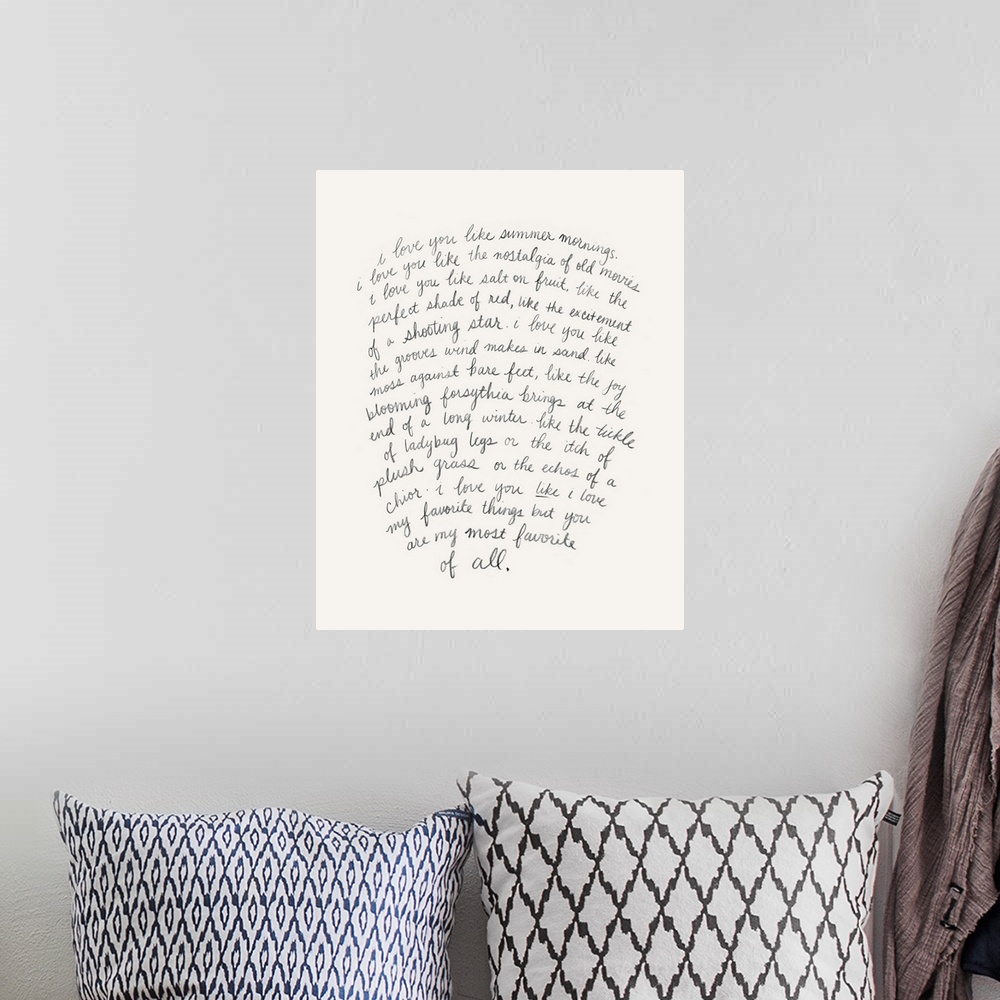 A bohemian room featuring Letter To A Lover I