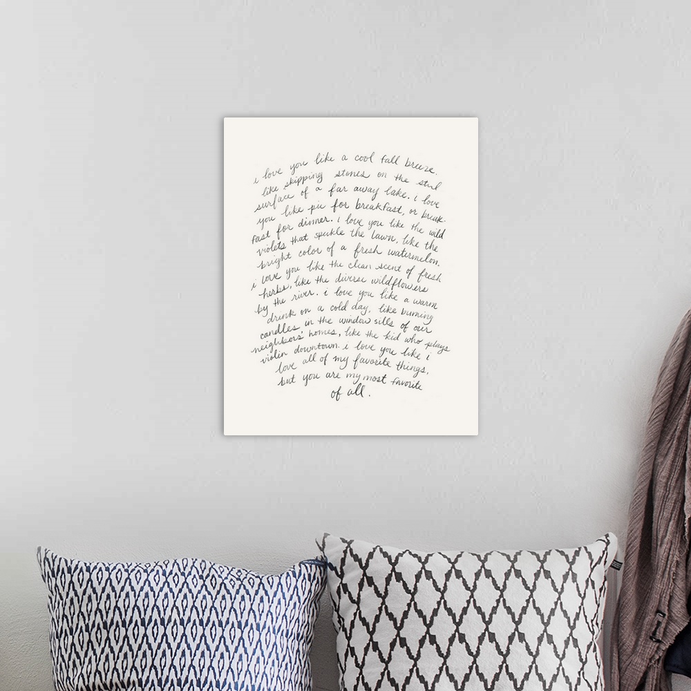 A bohemian room featuring Letter To A Lover II