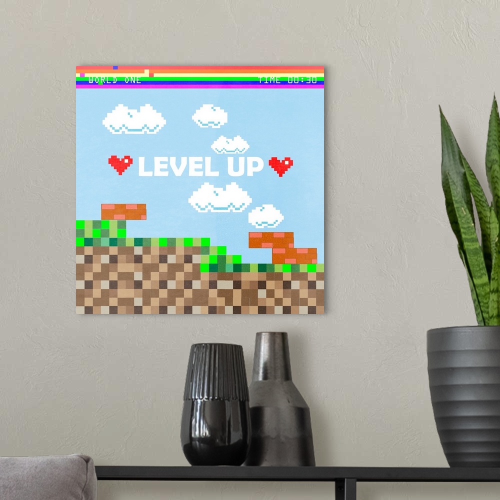 A modern room featuring Level Up I