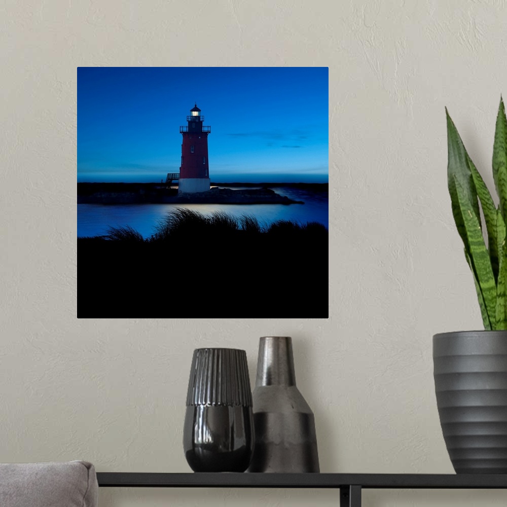 A modern room featuring Lighthouse At Night IV