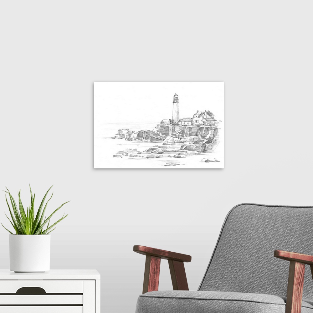 A modern room featuring Lighthouse Sketch II