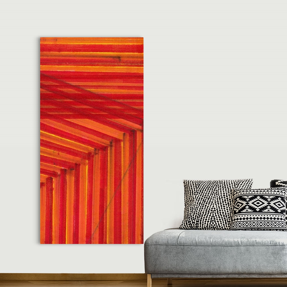 A bohemian room featuring Line Study Orange