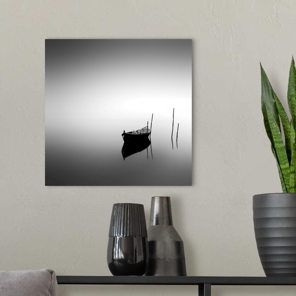A modern room featuring Lonely Boat