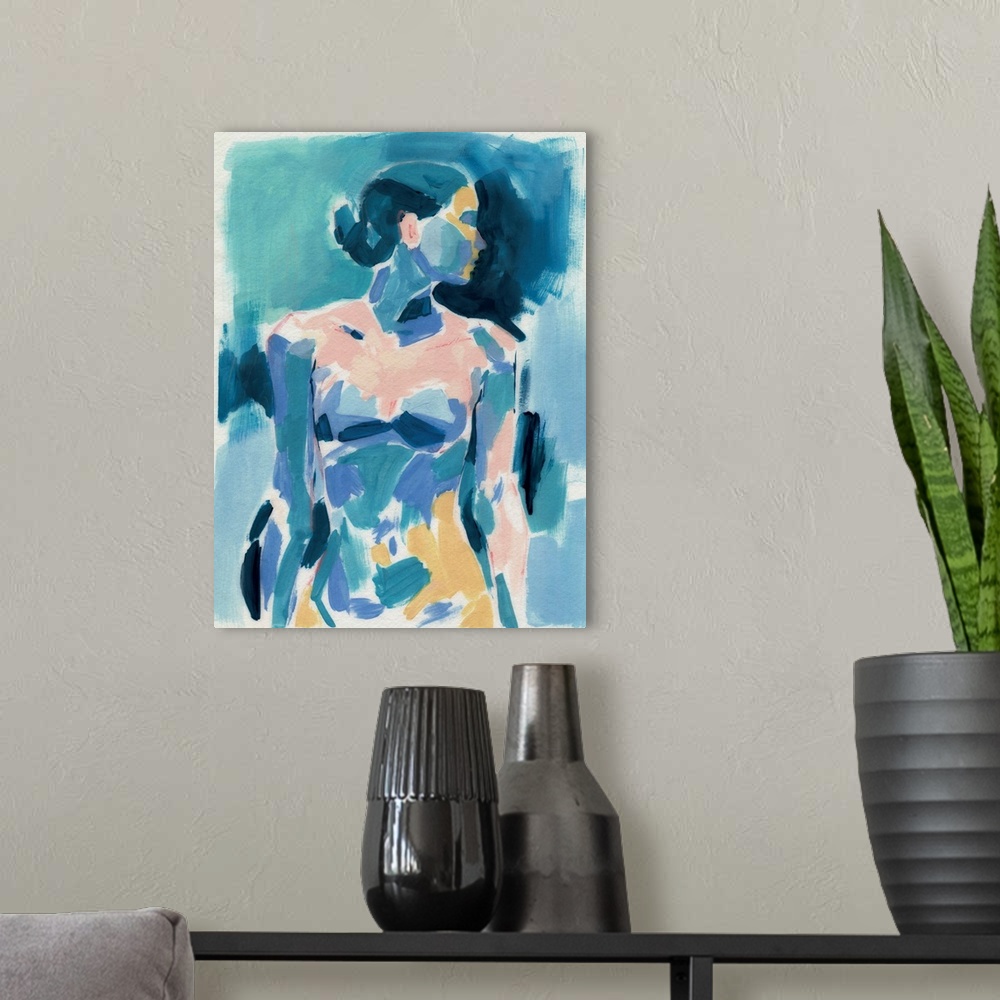 A modern room featuring Loose Expressive Figure I