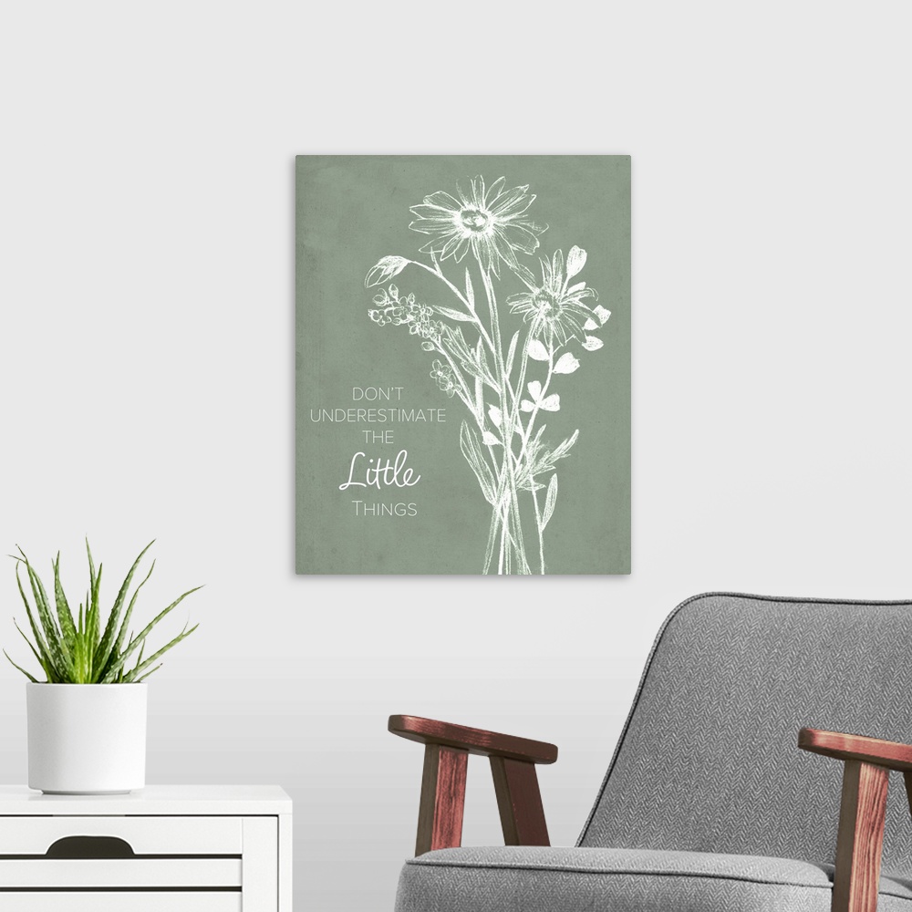 A modern room featuring Lovely Wildflower Quotes I