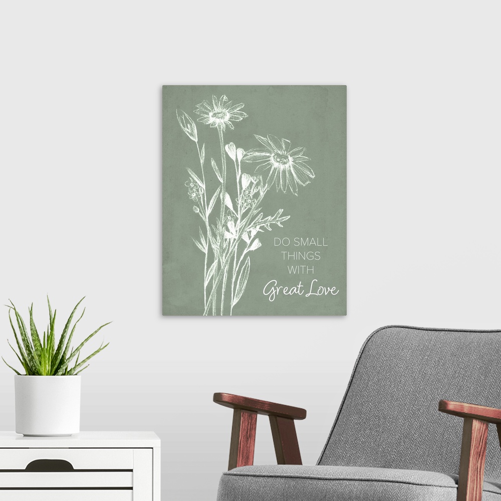 A modern room featuring Lovely Wildflower Quotes II