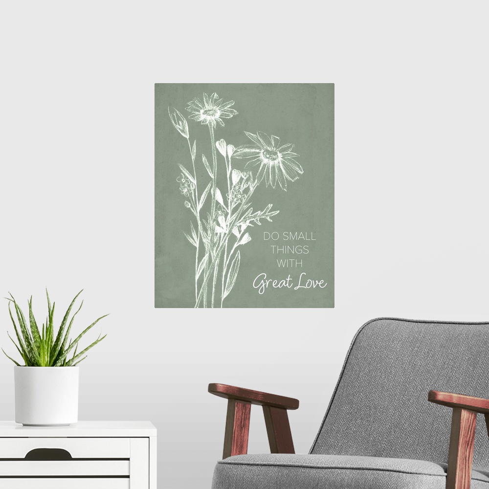 A modern room featuring Lovely Wildflower Quotes II