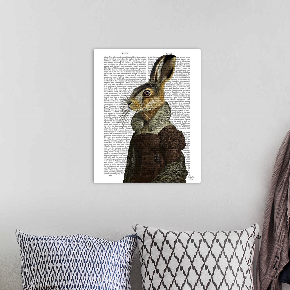 A bohemian room featuring Madam Hare Portrait