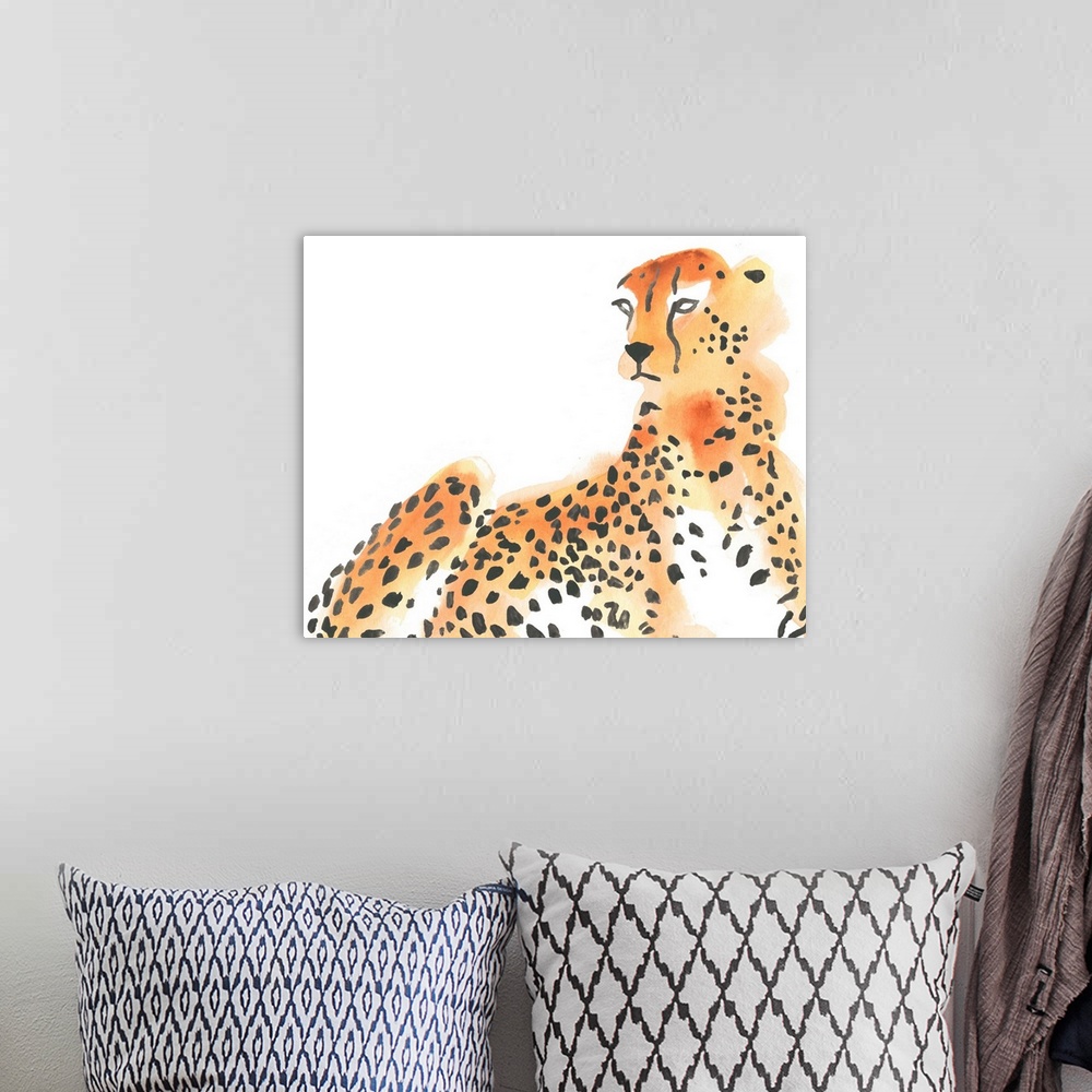 A bohemian room featuring Majestic Cheetah I