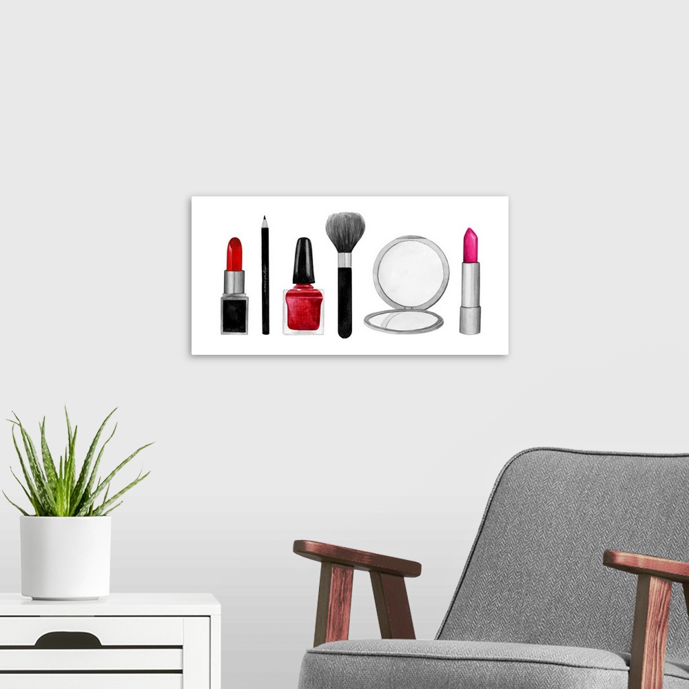 A modern room featuring Makeup Swatches II