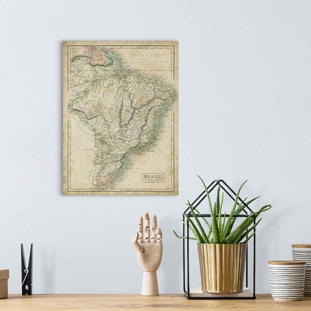 A bohemian room featuring Map of Brazil