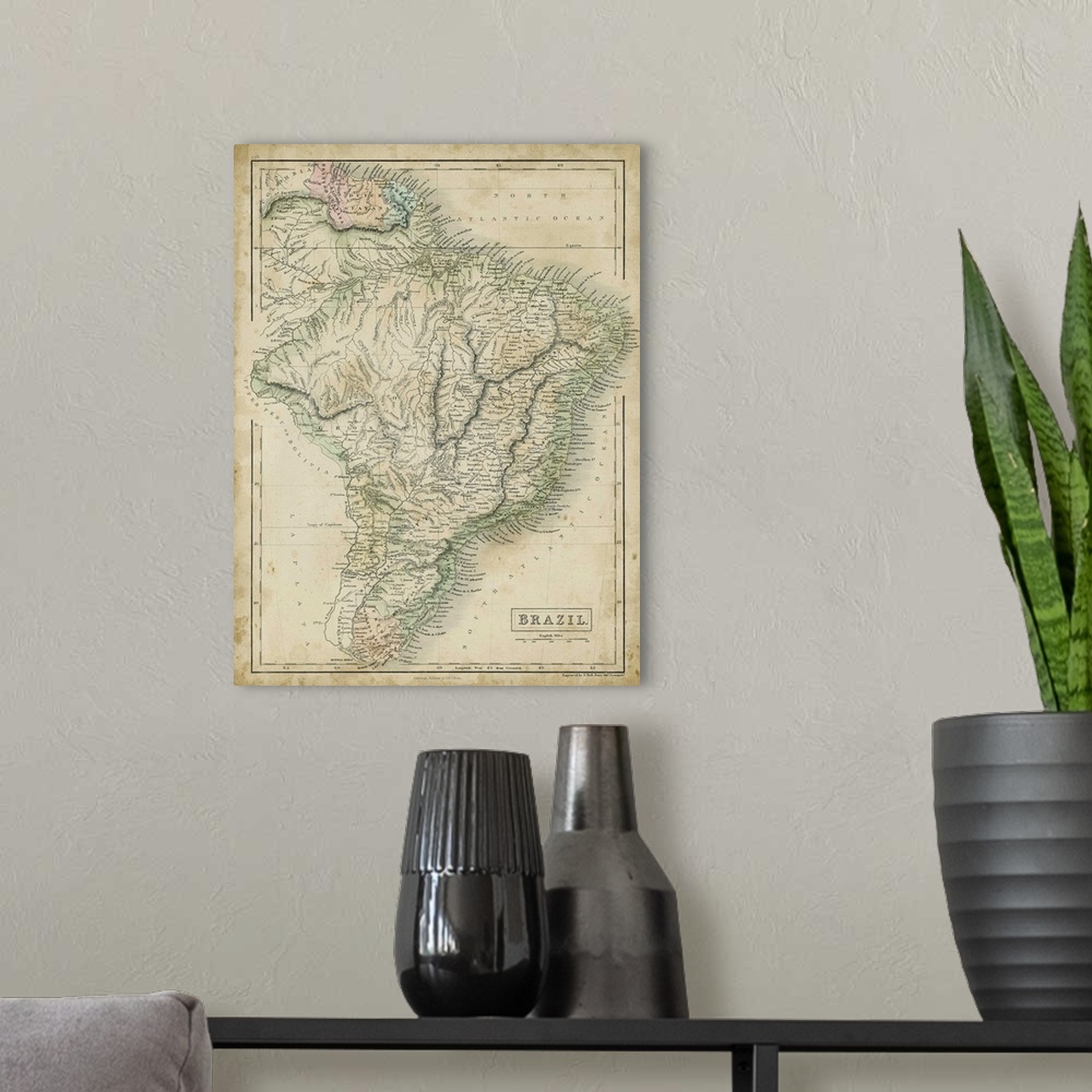 A modern room featuring Map of Brazil