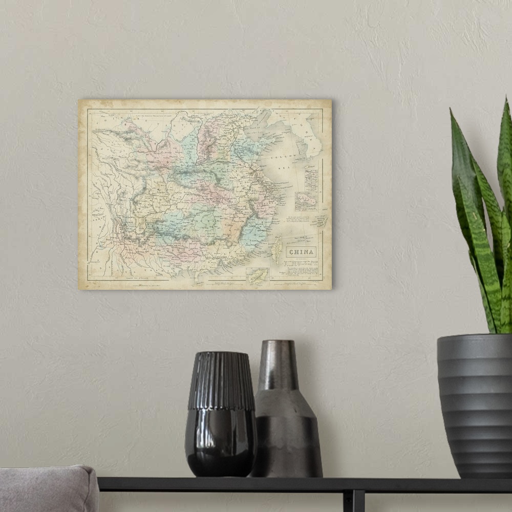 A modern room featuring Map of China