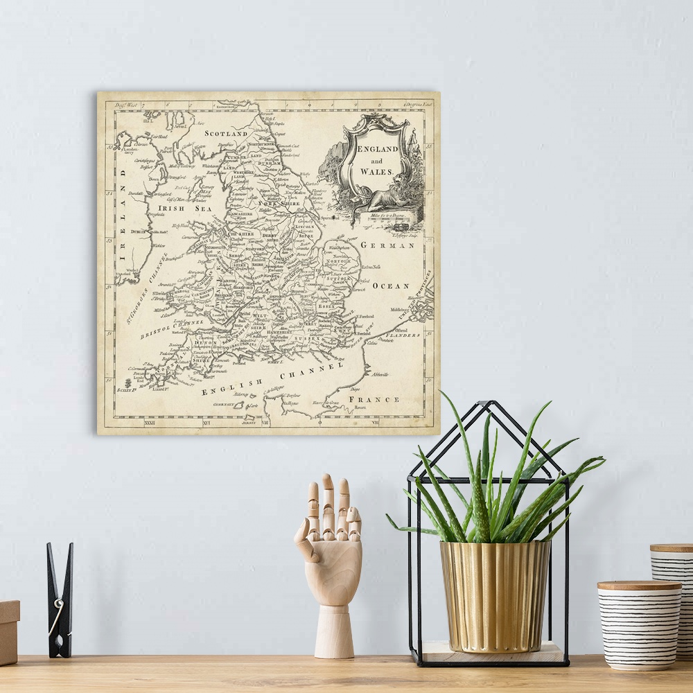 A bohemian room featuring Map of England and Wales
