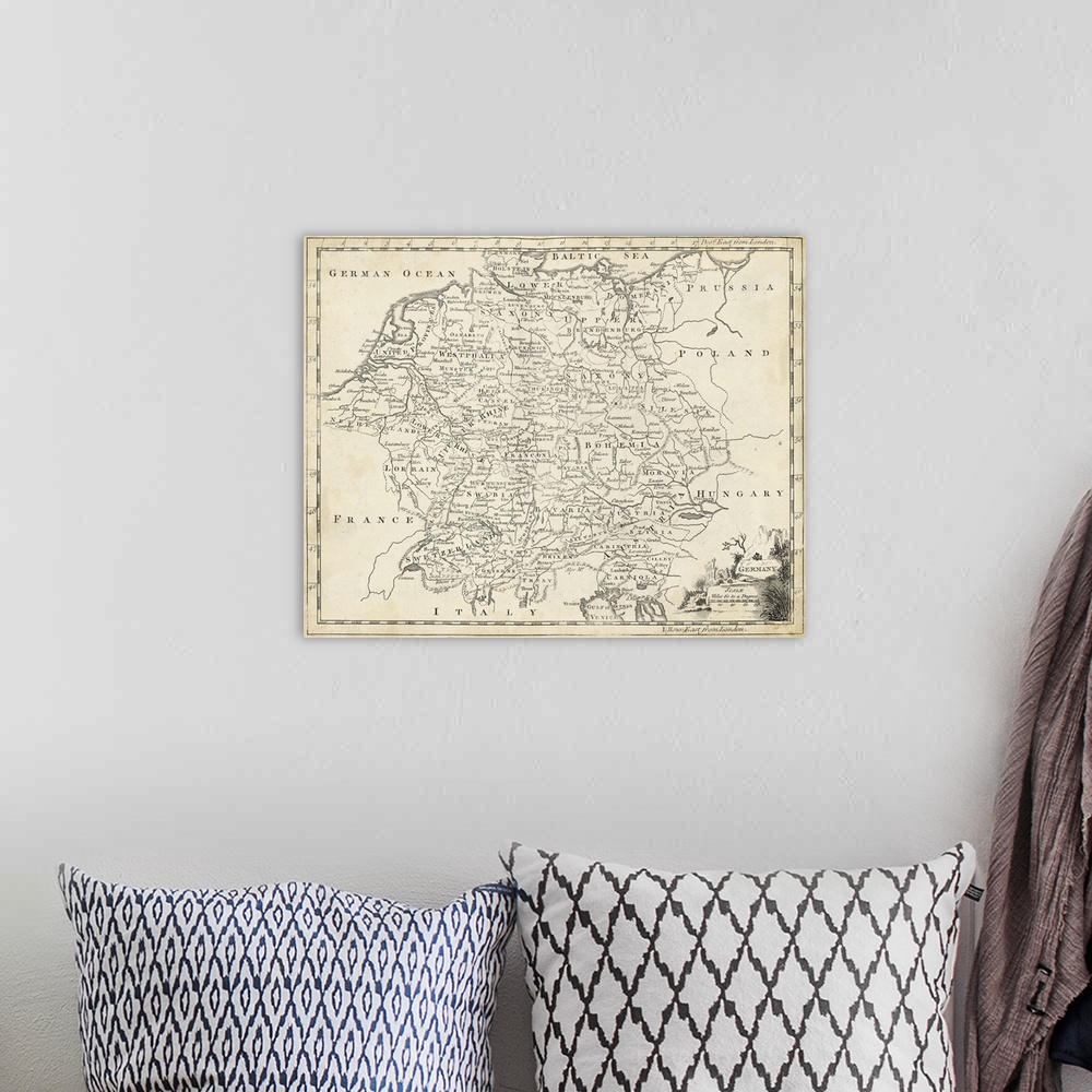 A bohemian room featuring Map of Germany