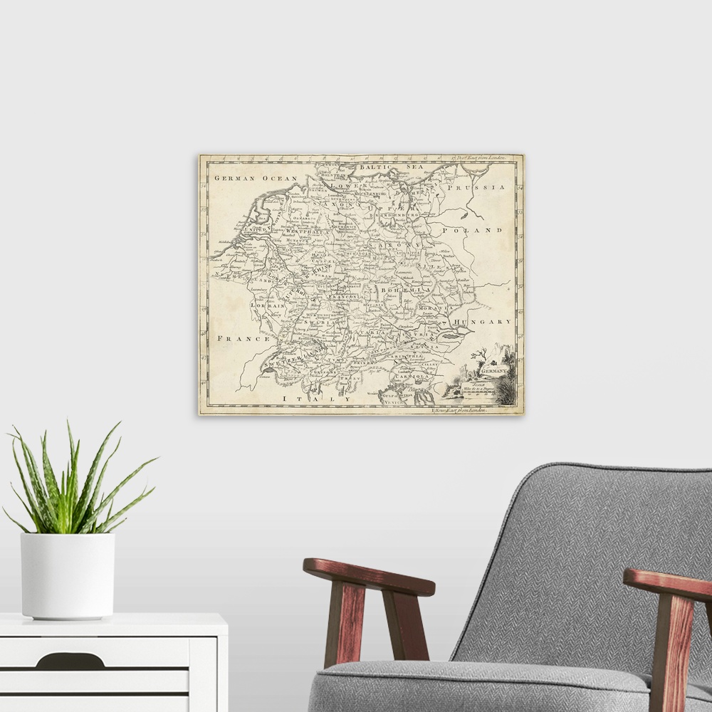 A modern room featuring Map of Germany