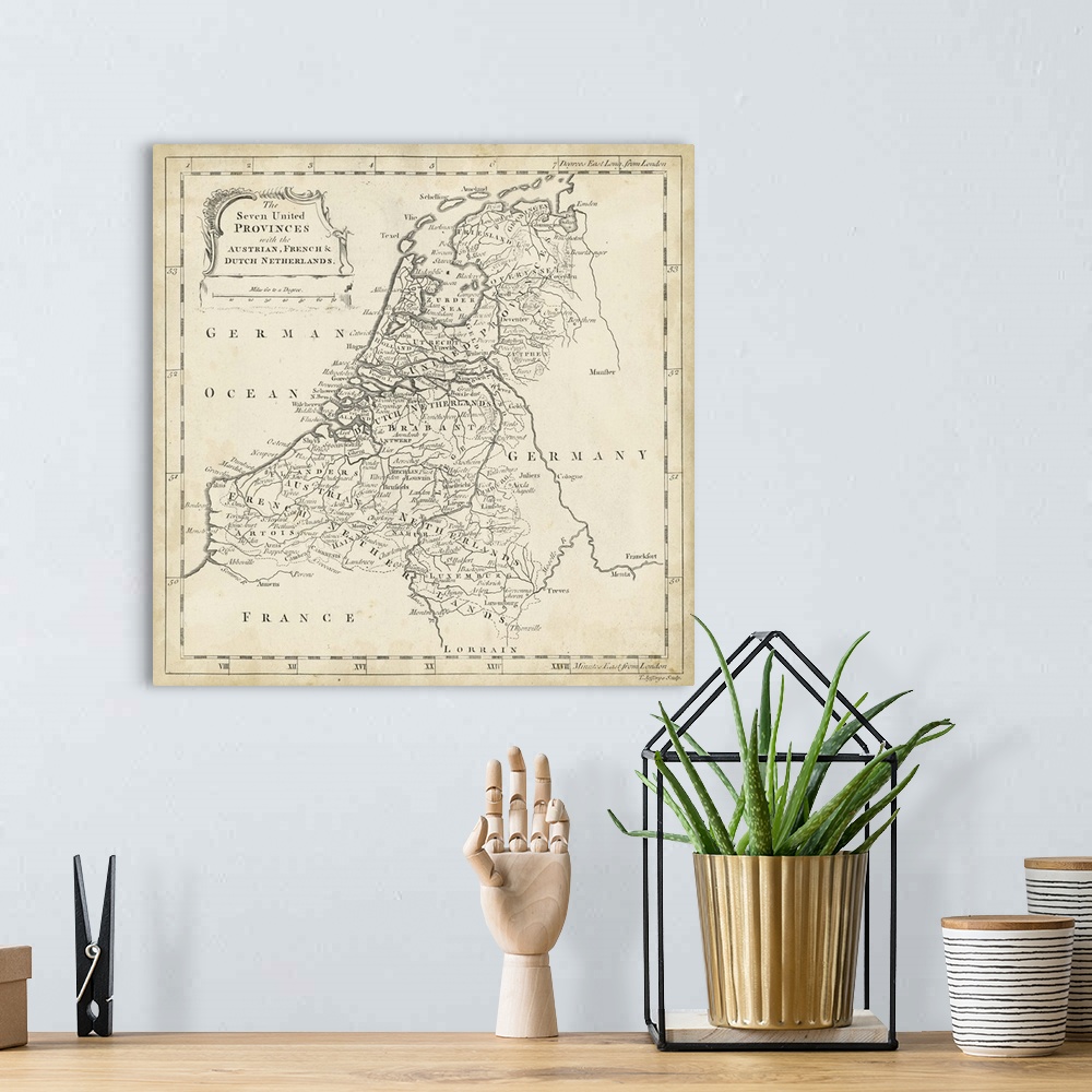 A bohemian room featuring Map of Netherlands