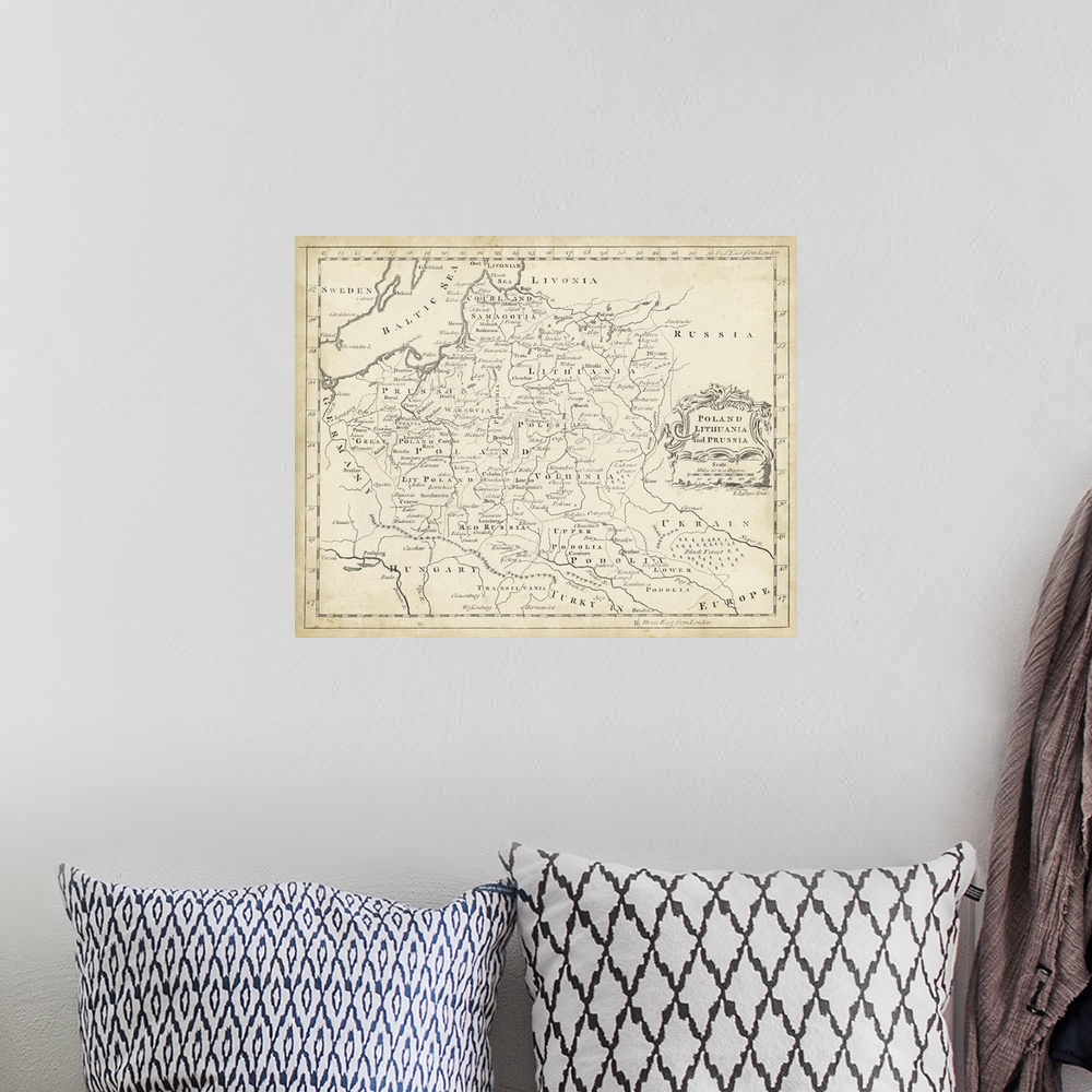 A bohemian room featuring Map of Poland