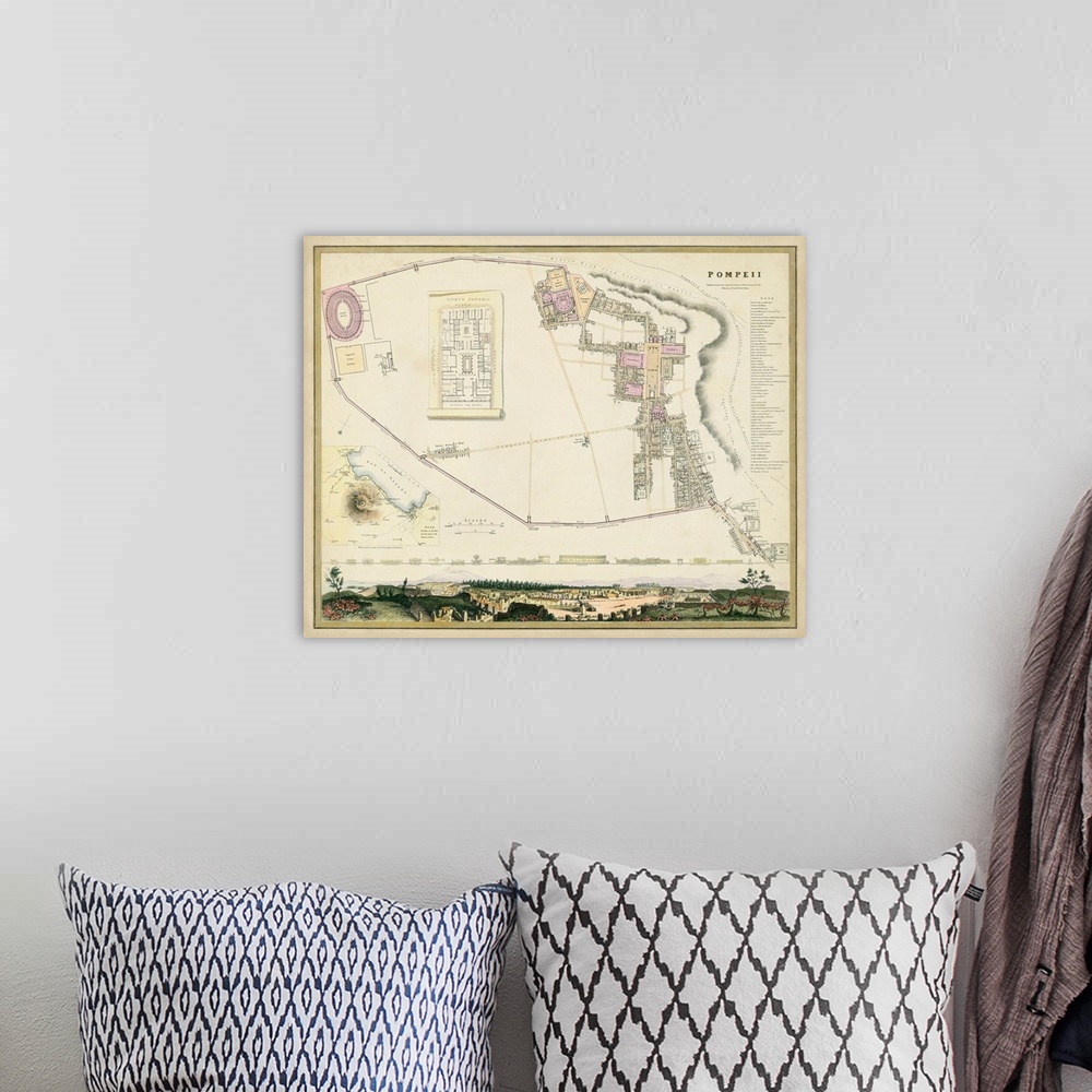 A bohemian room featuring Map of Pompeii