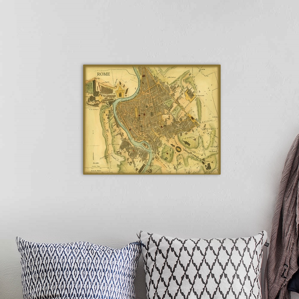 A bohemian room featuring Map of Rome