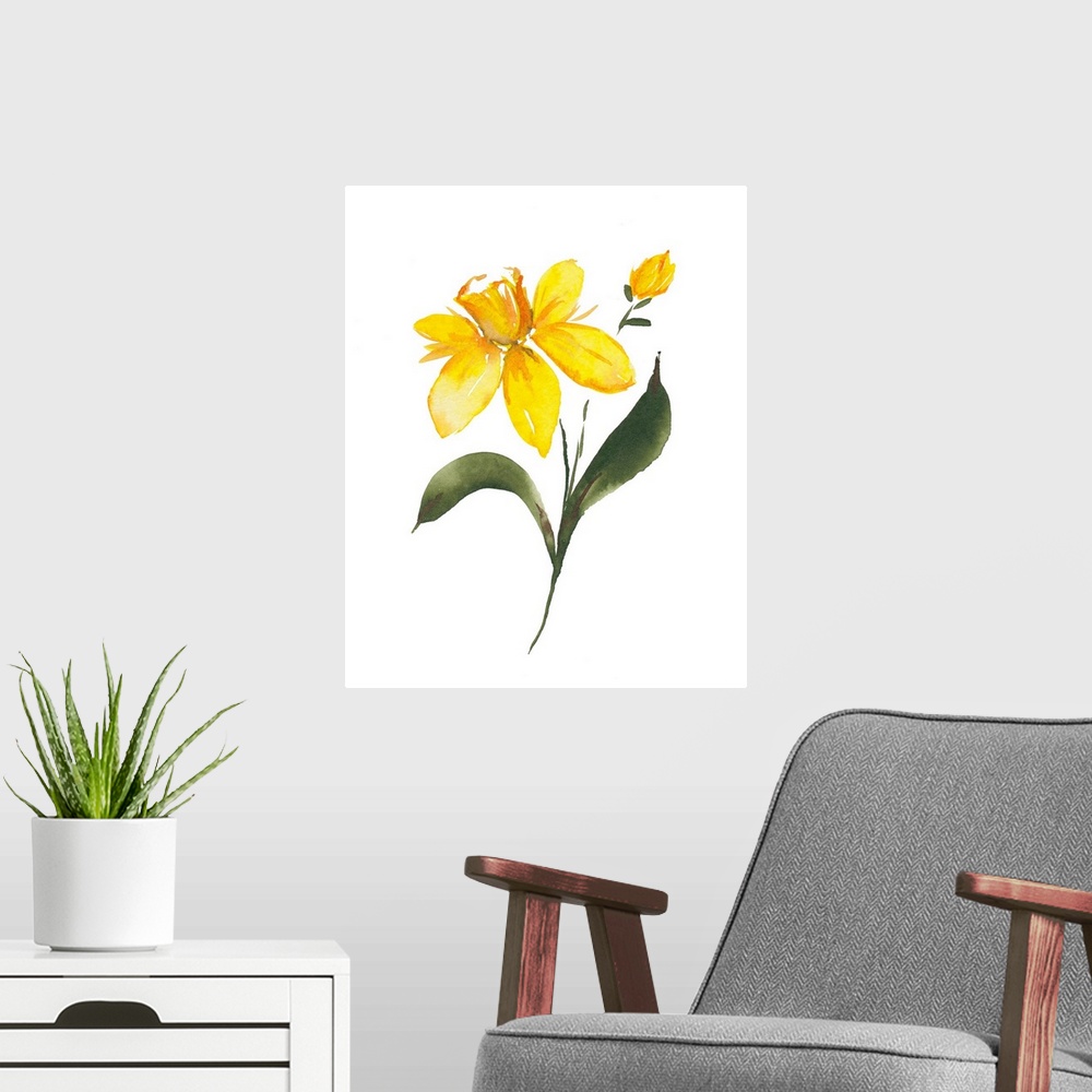 A modern room featuring March Daffodil
