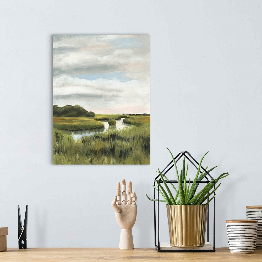 A bohemian room featuring Marsh Landscapes I