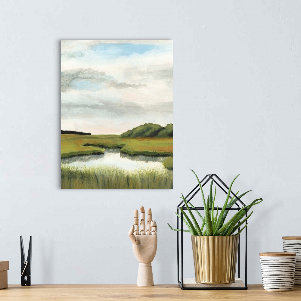 A bohemian room featuring Marsh Landscapes II