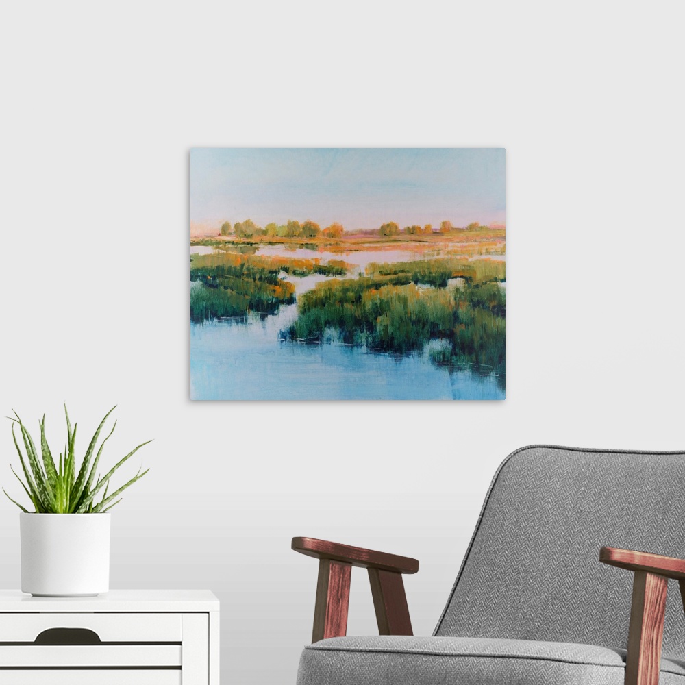 A modern room featuring Marshland View II