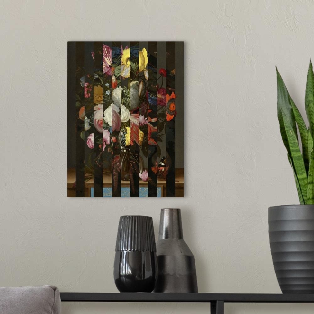 A modern room featuring Masked Flemish Bouquet II