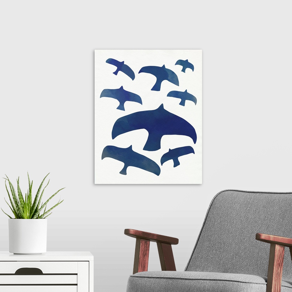 A modern room featuring Matisse Seagulls I