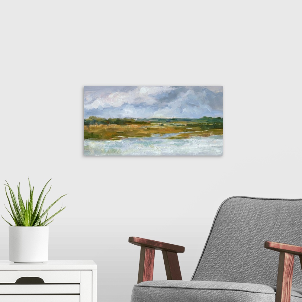 A modern room featuring May Skies I
