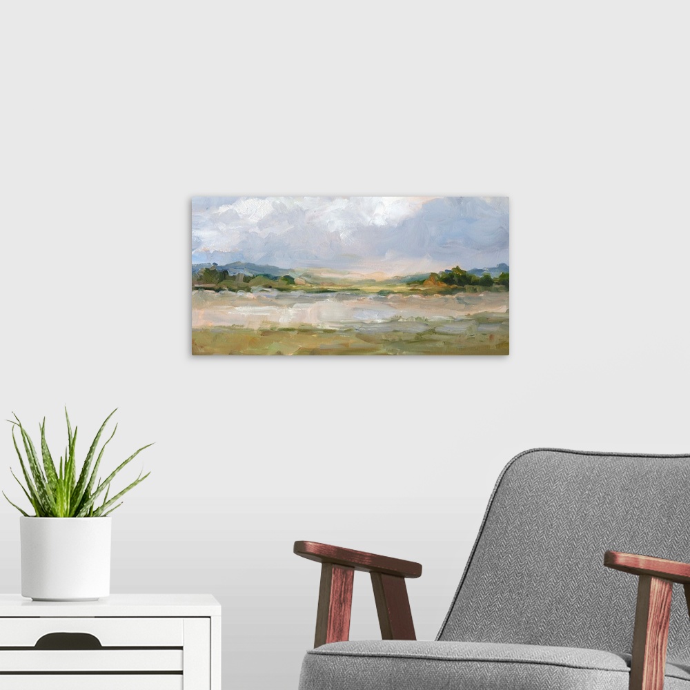 A modern room featuring May Skies II